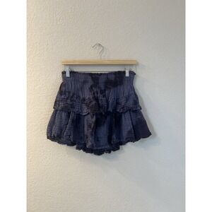 Aerie Tie Dye Blue Rock N Ruffle Mini Skirt Size XS